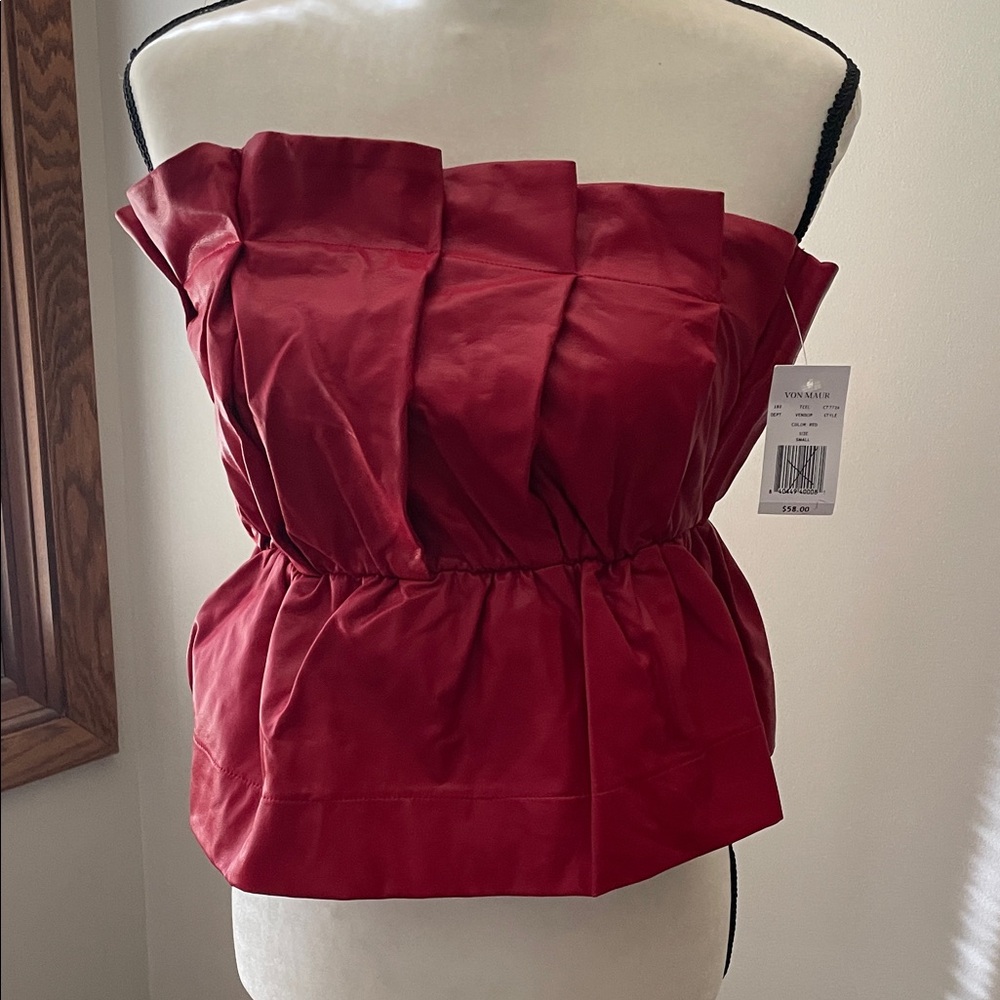 TCEC Bold Red Strapless Top